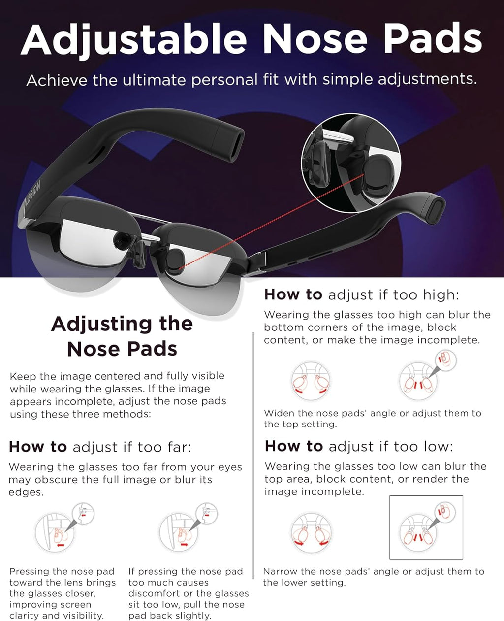 Lenovo Legion AR Smart Glasses AAC-482Y Support 2D/3D Enhanced Gaming Experience Universal Display For PC/Mobile Phone/Tablet/Handheld Game Console Portable AR Smart Glasses Black